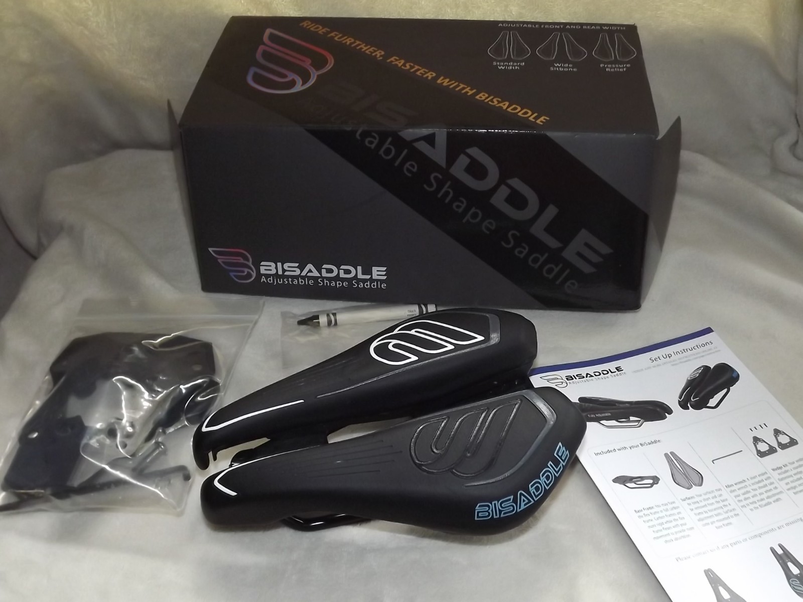 Bisaddle Adjustable Shape Saddle Bicycle Seat New in Box