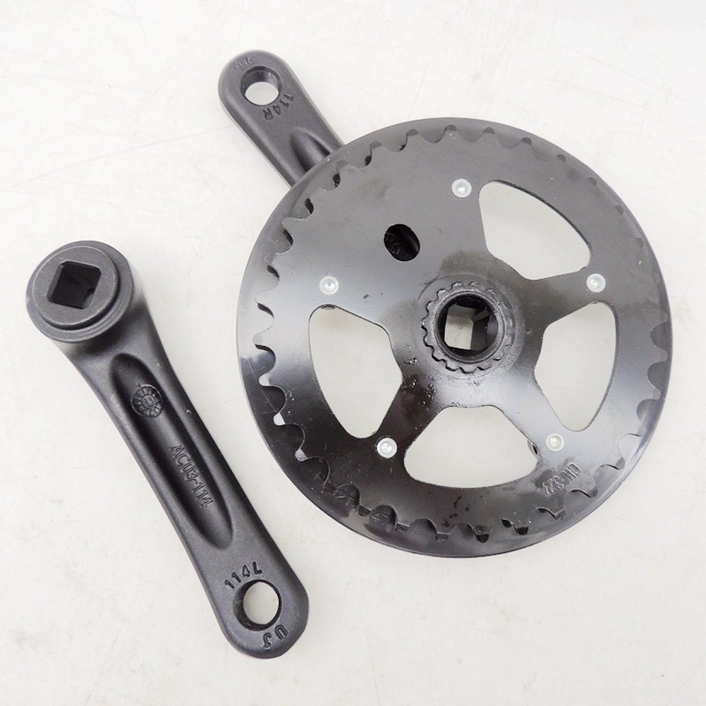 Aluminum Alloy Square Hole Crankset for Bikes with Steel Chainring 127mm