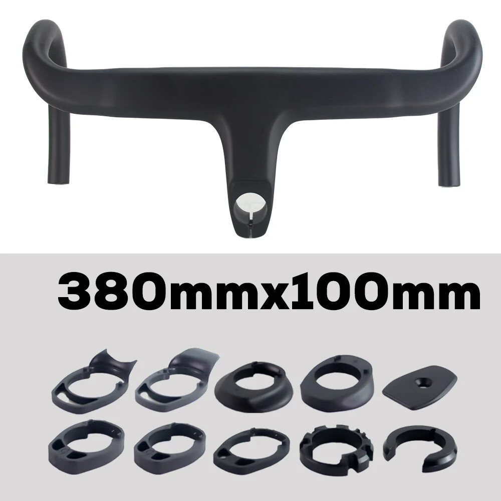 380-440mm Carbon Road Bike Integrated Handlebar 28.6mm Internal Routing Drop Bar
