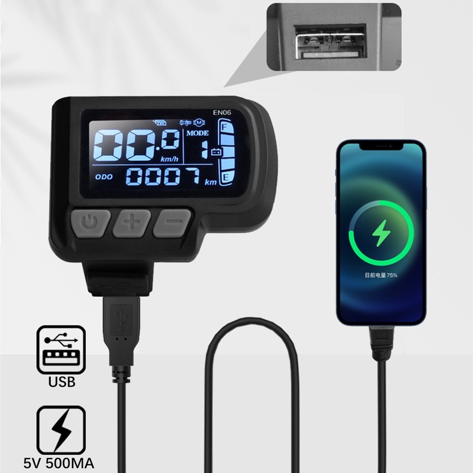 E-Bike electric scooter EN06 intelligent LCD instrument panel 6PIN WP plug