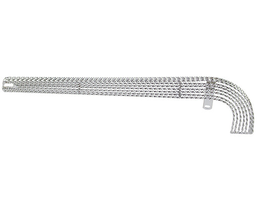 21″ LONG VINTAGE LOWRIDER LUCKY 7 TWISTED CHAIN GUARD IN CHROME FOR 26″ BIKES.