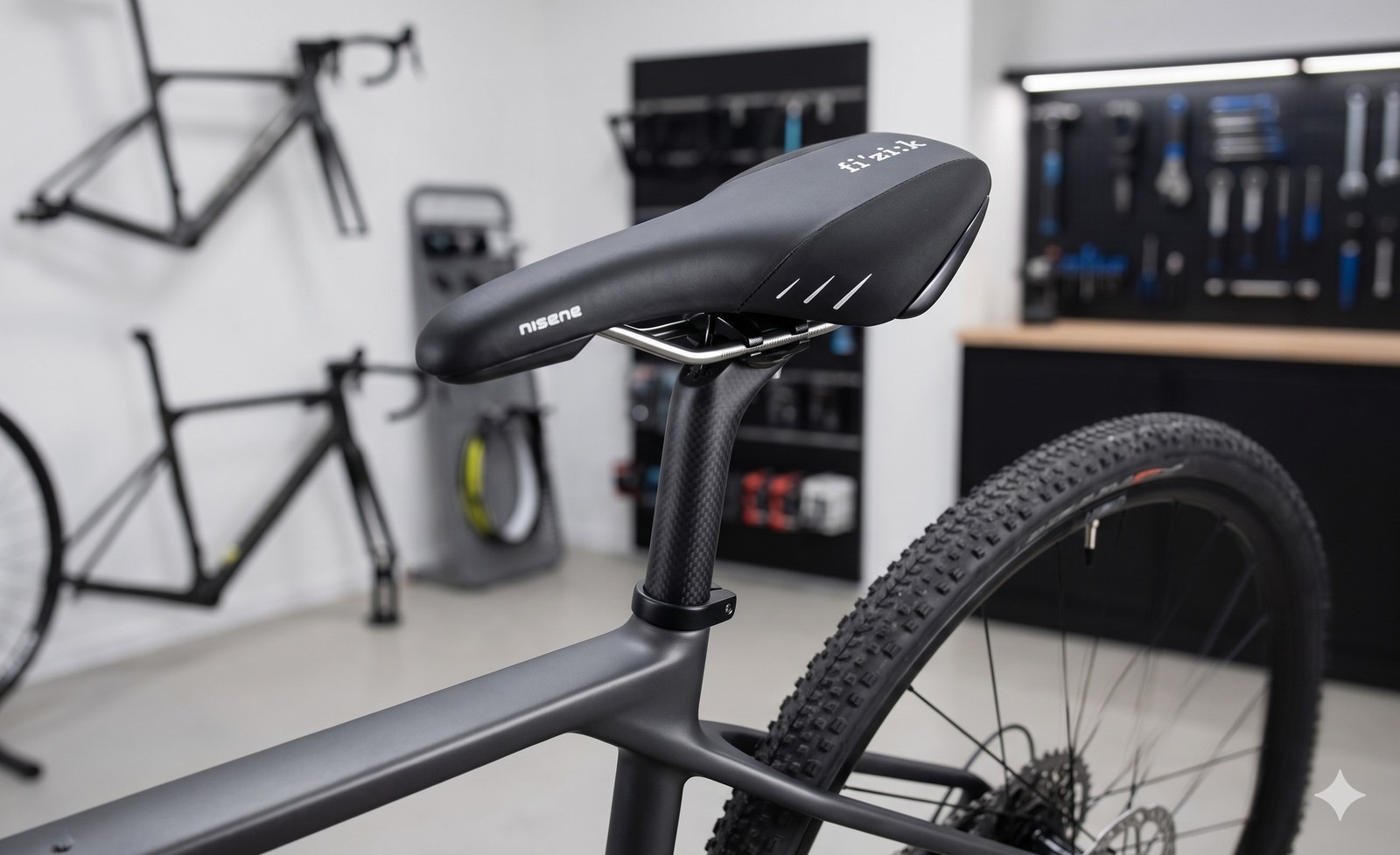 Fizik Nisene Road Mountain eBike Cycle Saddle Black Bike Seat w/Orange shell