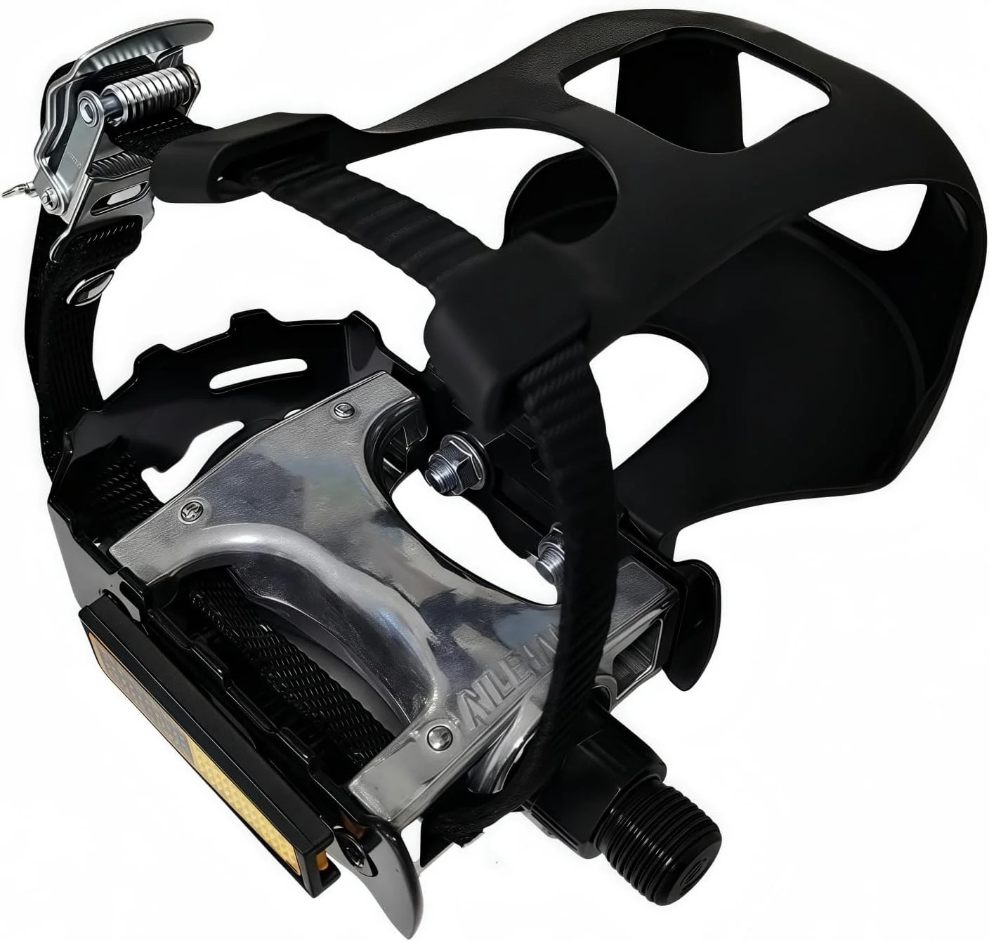 Pro-Grade Spin Bike Pedals with Toe Clips & 4D Adjustable Straps – 9/16″ Spindle