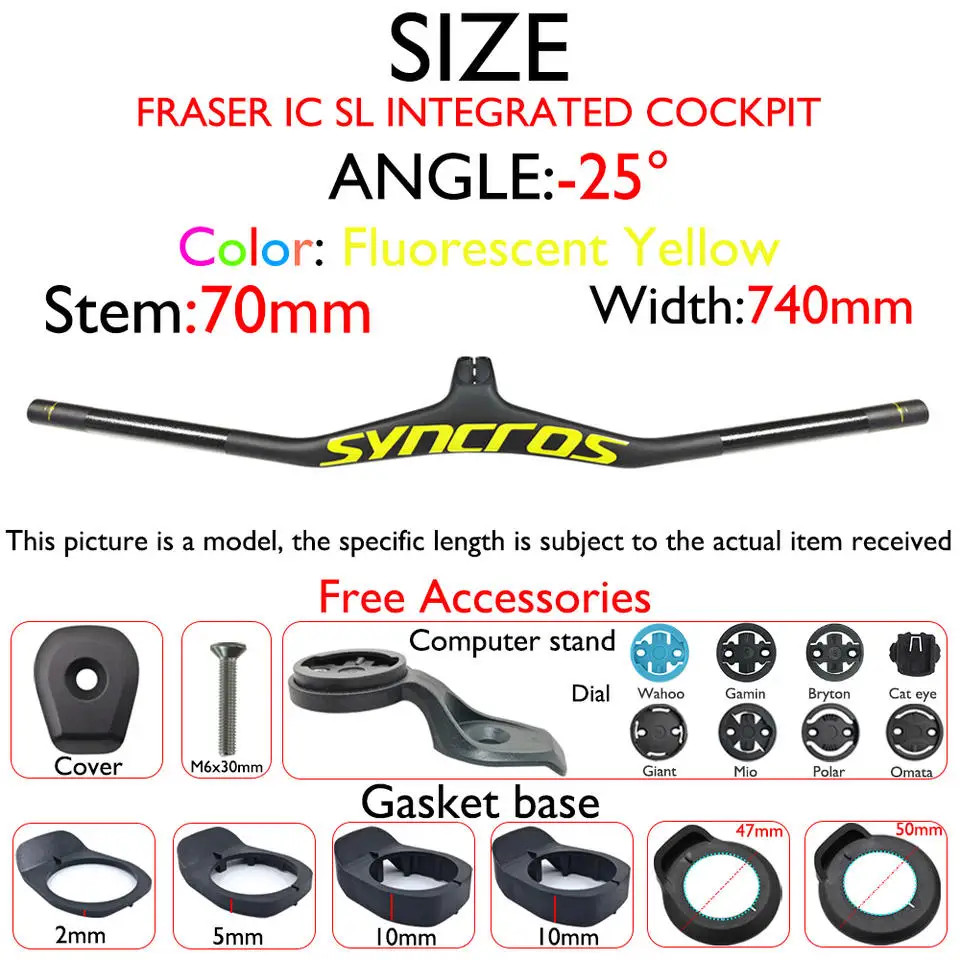 Carbon Fiber MTB Bicycle Integrated Handlebar with Stem Angle -8/-17/-25 Degree