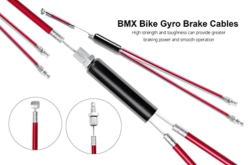 BMX Bike Gyro Brake Cables Front + Rear (Upper + Lower) Spinner Rotor Set Kit