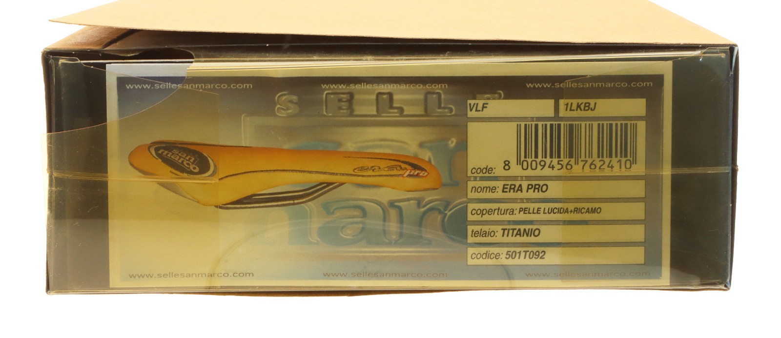 Selle San Marco Era Pro Saddle Titanium Rails Yellow Leather 2001 NIB NOS NEW