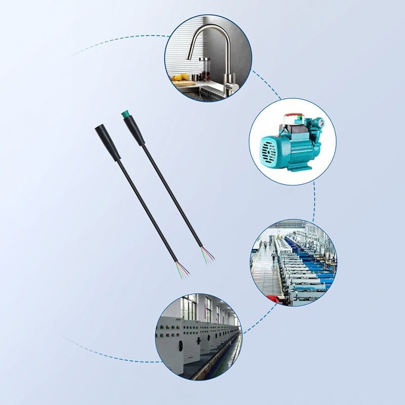 1m 6mm M6 2 3 5 Pin core male female Julet ebike Butt Cable waterproof Sensor