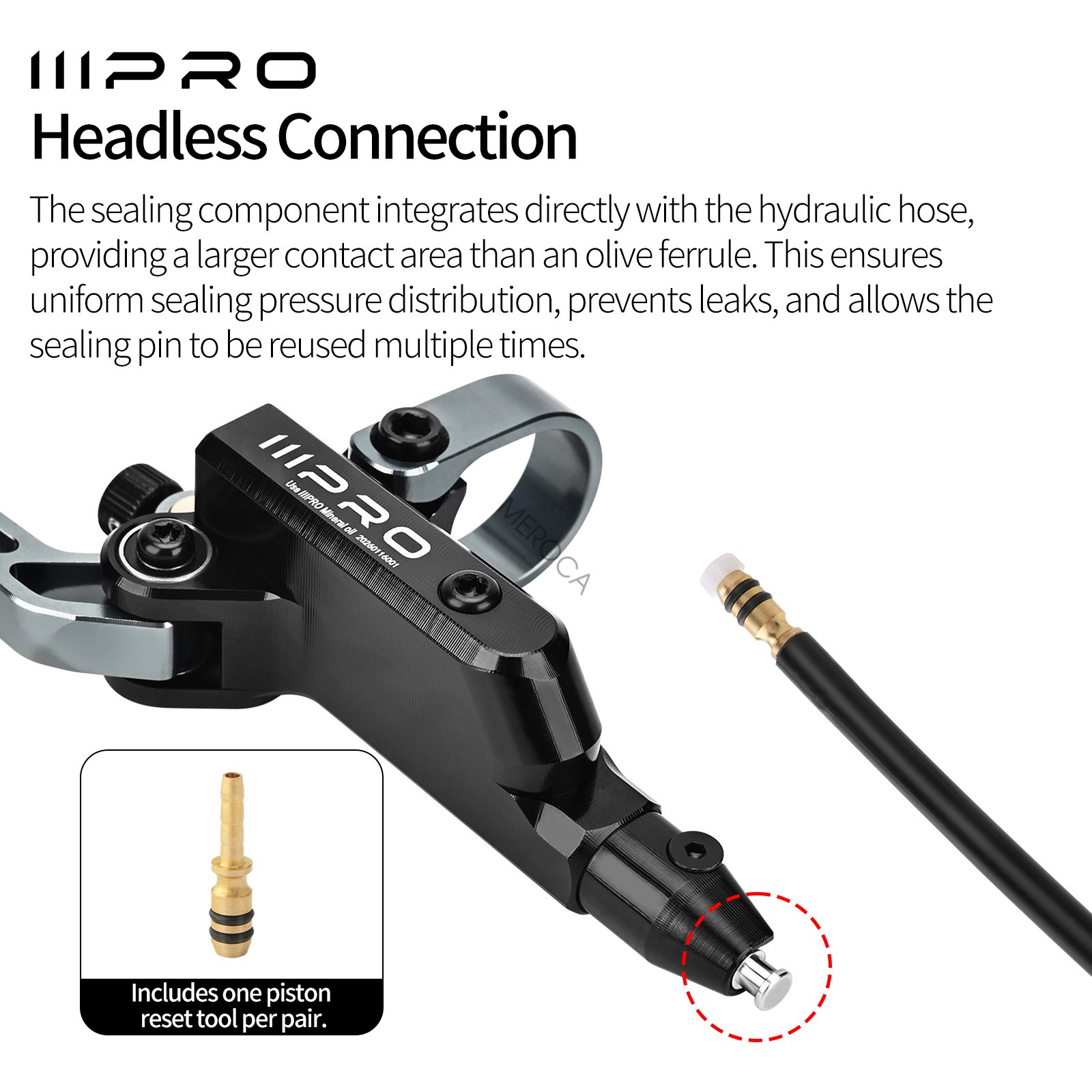 IIIPRO MTB Bike 4 Piston Hydraulic Disc Brake Lever Set Brake Caliper 800/1550mm