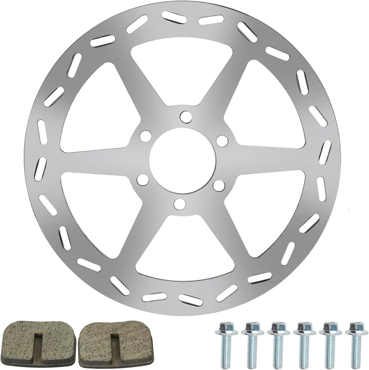 180mm Mini Bike Disc Brake Rotor with Pads for Motovox, Mega Moto, Baja Doodle B