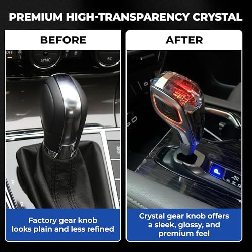 Touch Activated Illuminated LED Crystal Gear Shift Knob – Universal Manual &