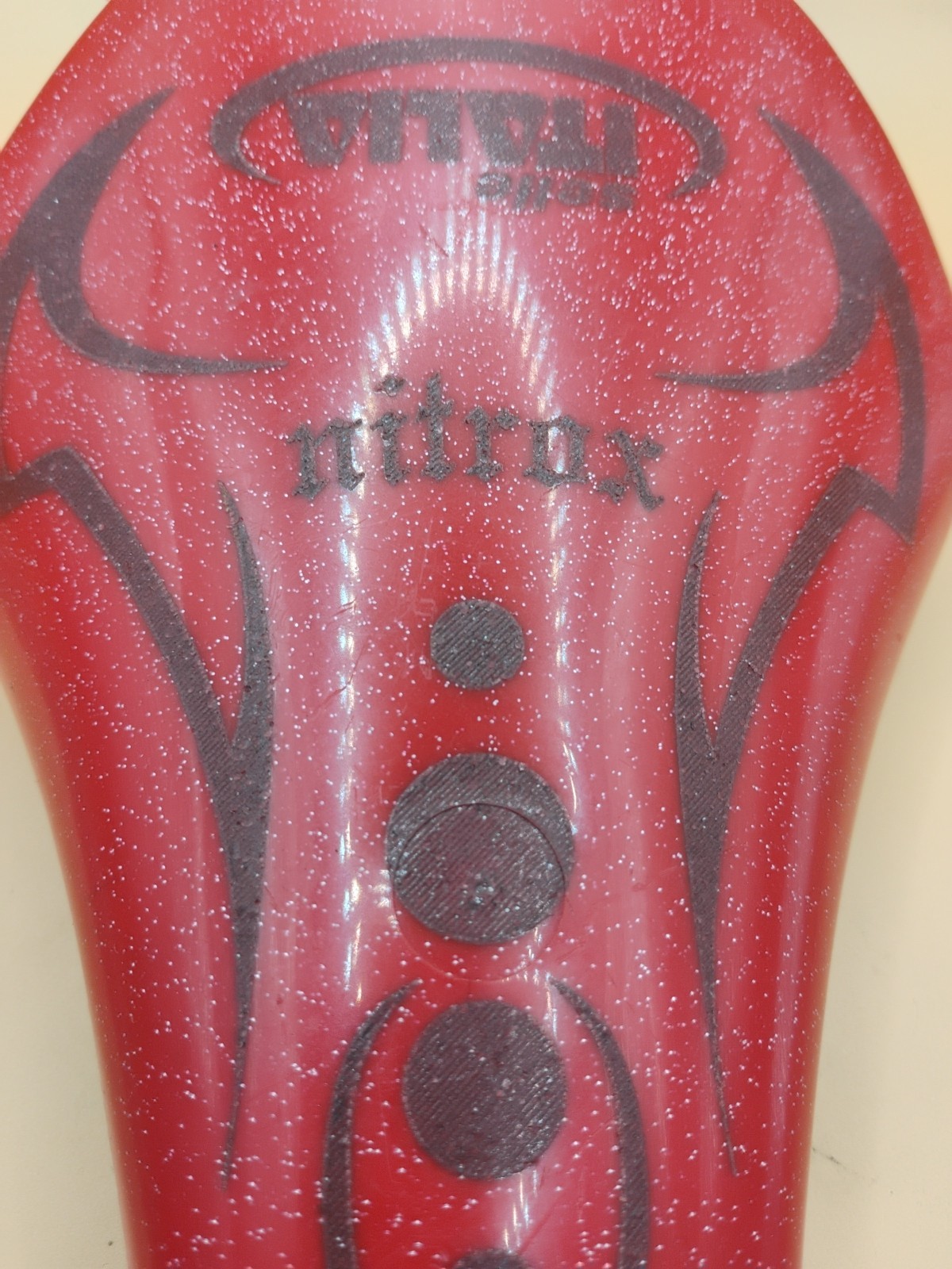 Selle Italia Nitrox Red Glitter Hardshell Saddle w/ Manganese Rails NOS