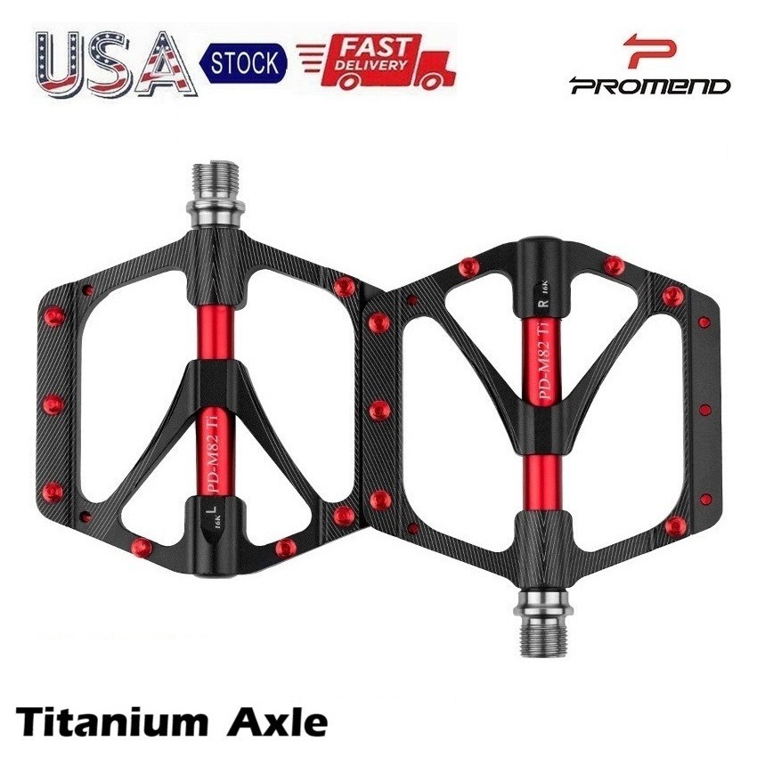 Aluminum titanum axle Road MTB Mountain Bike XC Bicycle Pedal Flat Pedals
