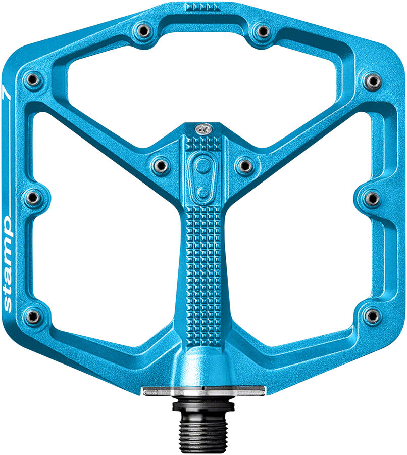 Crank Brothers Stamp 7 Pedals – Platform, Aluminum, 9/16″, Electric Blue, Large
