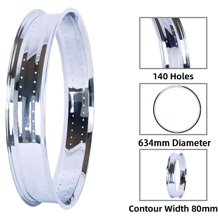 29 inch Bike Rim 3.0 Fat Tires 140 Holes 80mm For Cruiser Bicycle Chrome Alloy