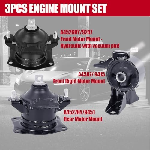 Engine Motor Mount Set 3PCS Compatible with 2007-2009 2007-2013 Acura MDX 3.7L