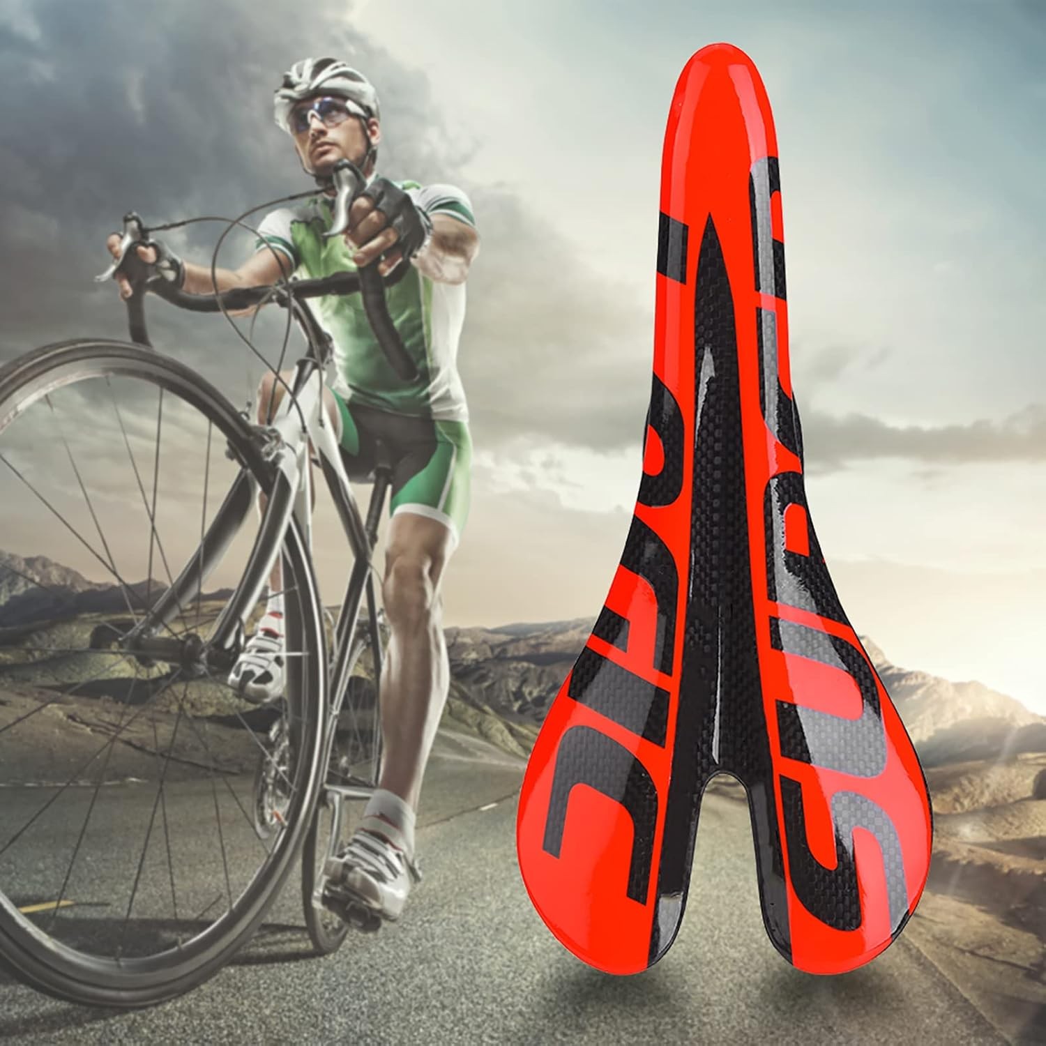 Carbon Fiber Red Ergonomic Comfort Bike Saddle Road Bike Seat Design