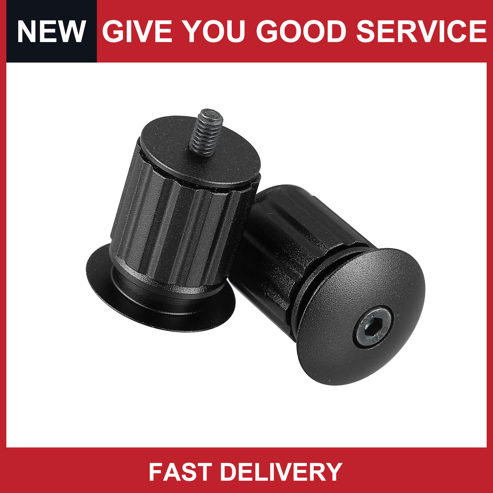 Pair Aluminum Alloy 17.5-22mm Handlebar End Plugs Bike Handlebar Ends Black
