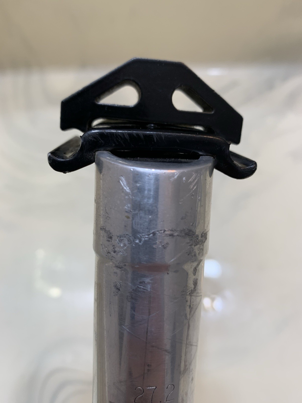 Vtg 1990s 27.2 American Classic Seatpost 20mm Setback Silver/Black 255mm Tilt