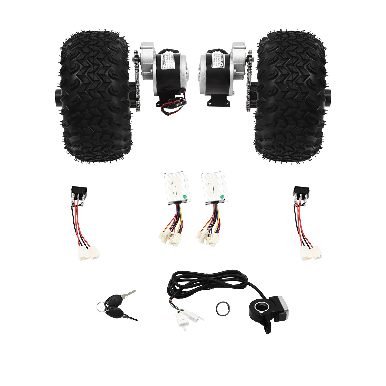 Double Wheel Motor Drive For Electric Cart Scooter Air Wheel Conversion Kit 250W