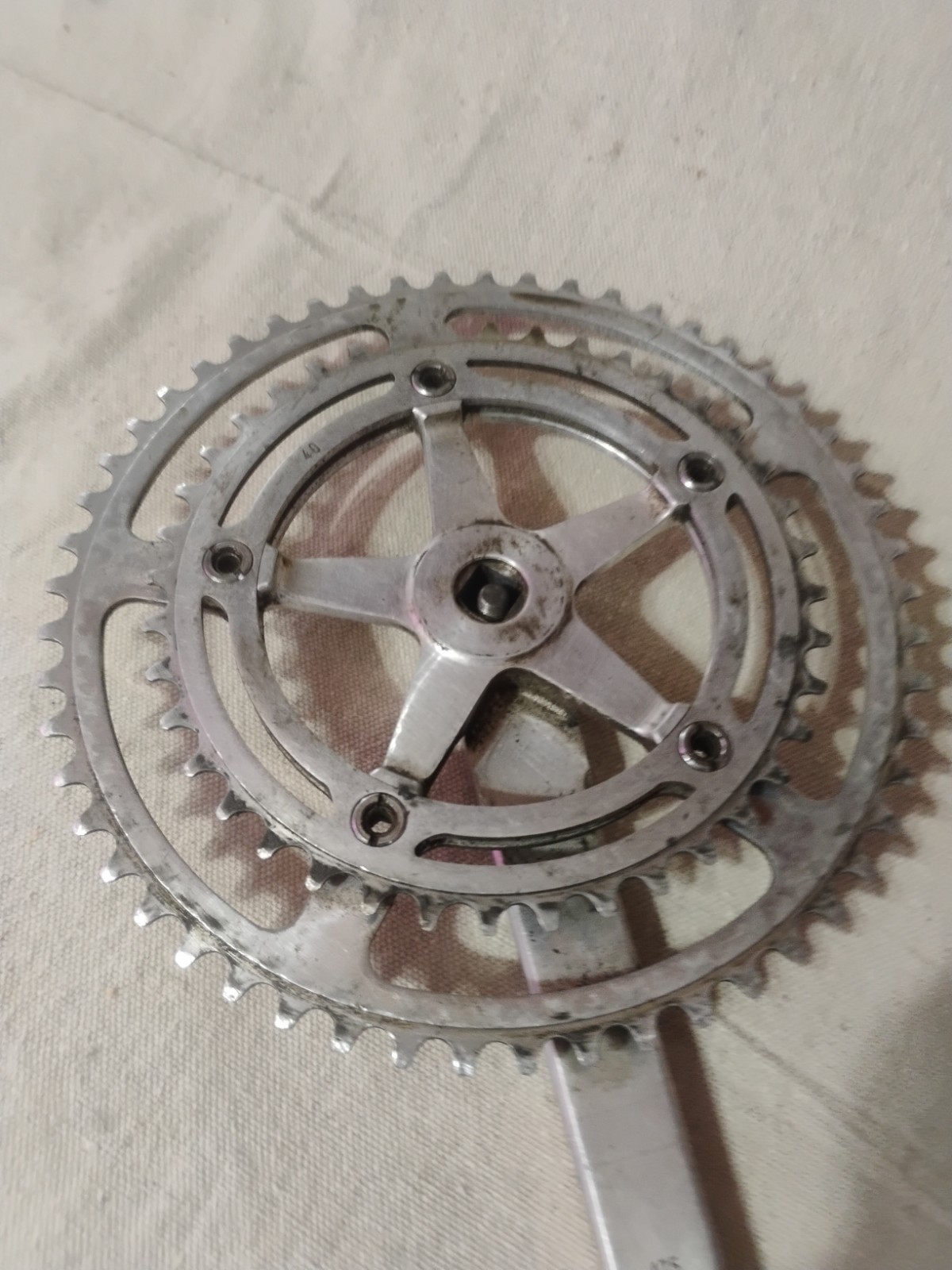 Vintage Nervar Star Crankset 53/40T 175MM Arm Length 9/16″ Pedal Made In France