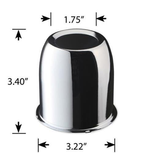 4pcs Push Through Chrome Wheel Center Caps for Trailer Wheel Rims 3.25″ Center