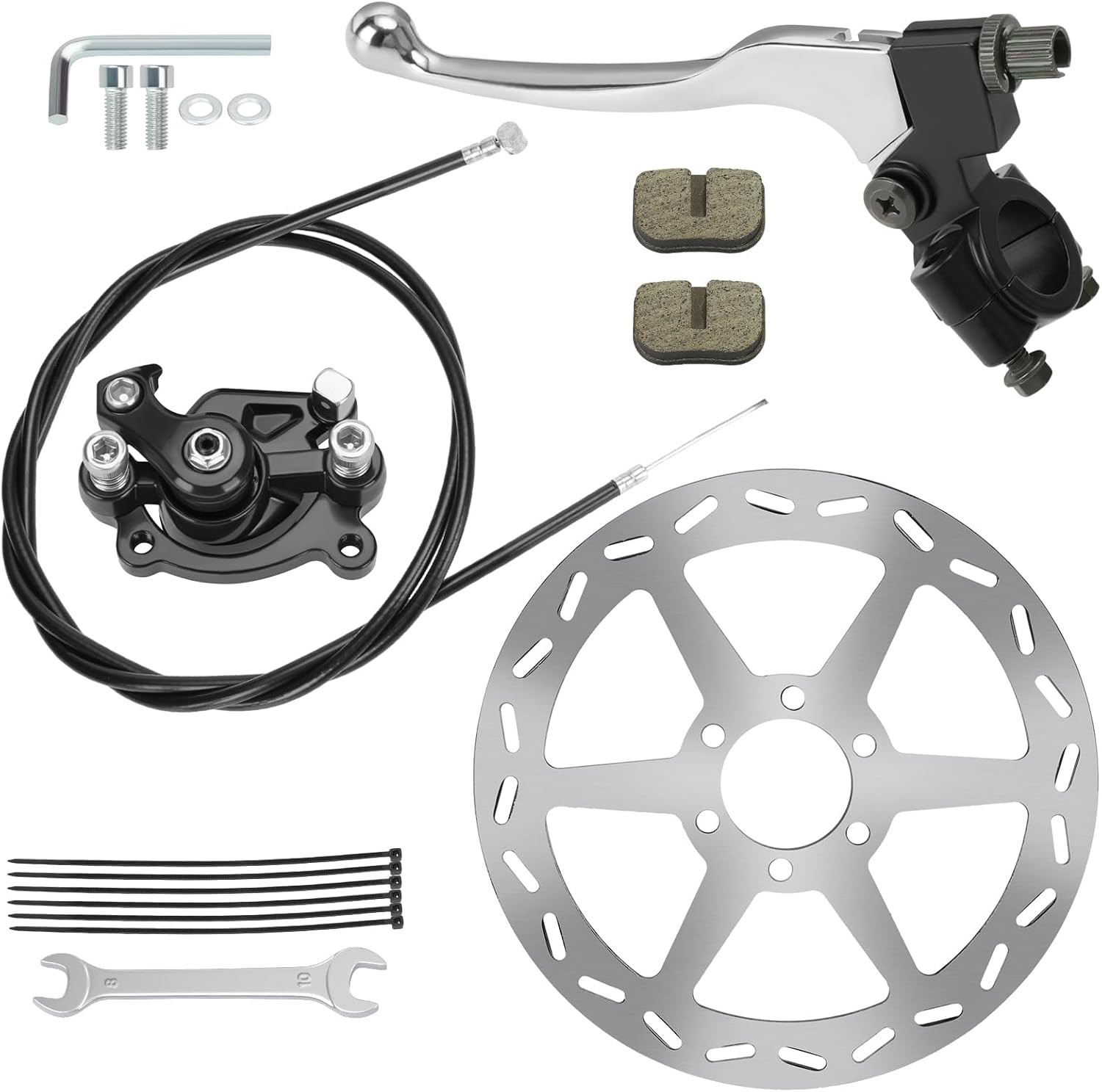 Complete Brake Upgrade Kit for Mini Bikes: 180mm Rotor, Caliper & Lever Included