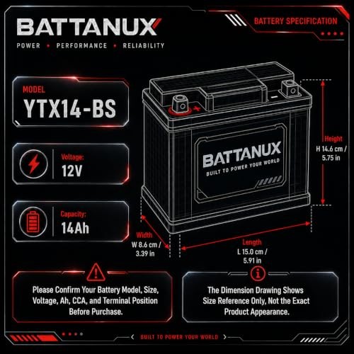 Battery & Motorcycle Battery, Sealed SLA/AGM 12V14Ah YTX14-BS
