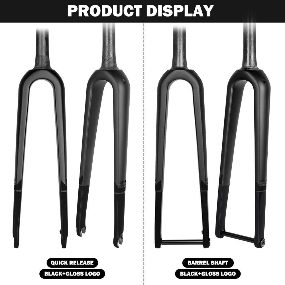 TOSEEK 700C Carbon Fiber Gravel Road Bike Fork Disc Brake QR/Thru Axle 100*12mm