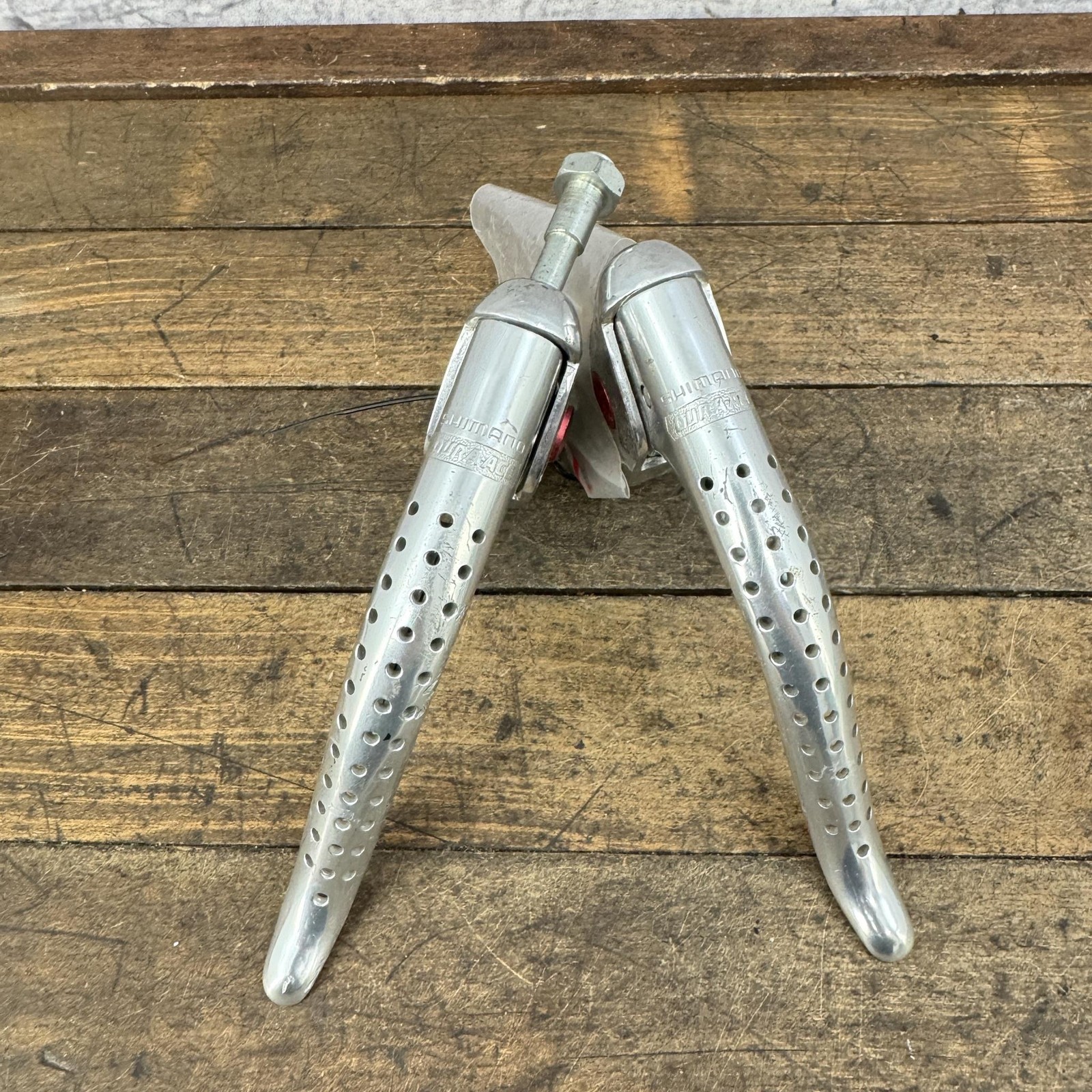Vintage Shimano Dura-Ace Brake Levers 1st Gen Non-Aero Pair Drilled 4-Finger