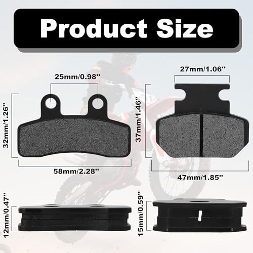 Front & Rear Brake Pads Set for Tuttio Soleil 01 Electric Dirt Bike, Wear