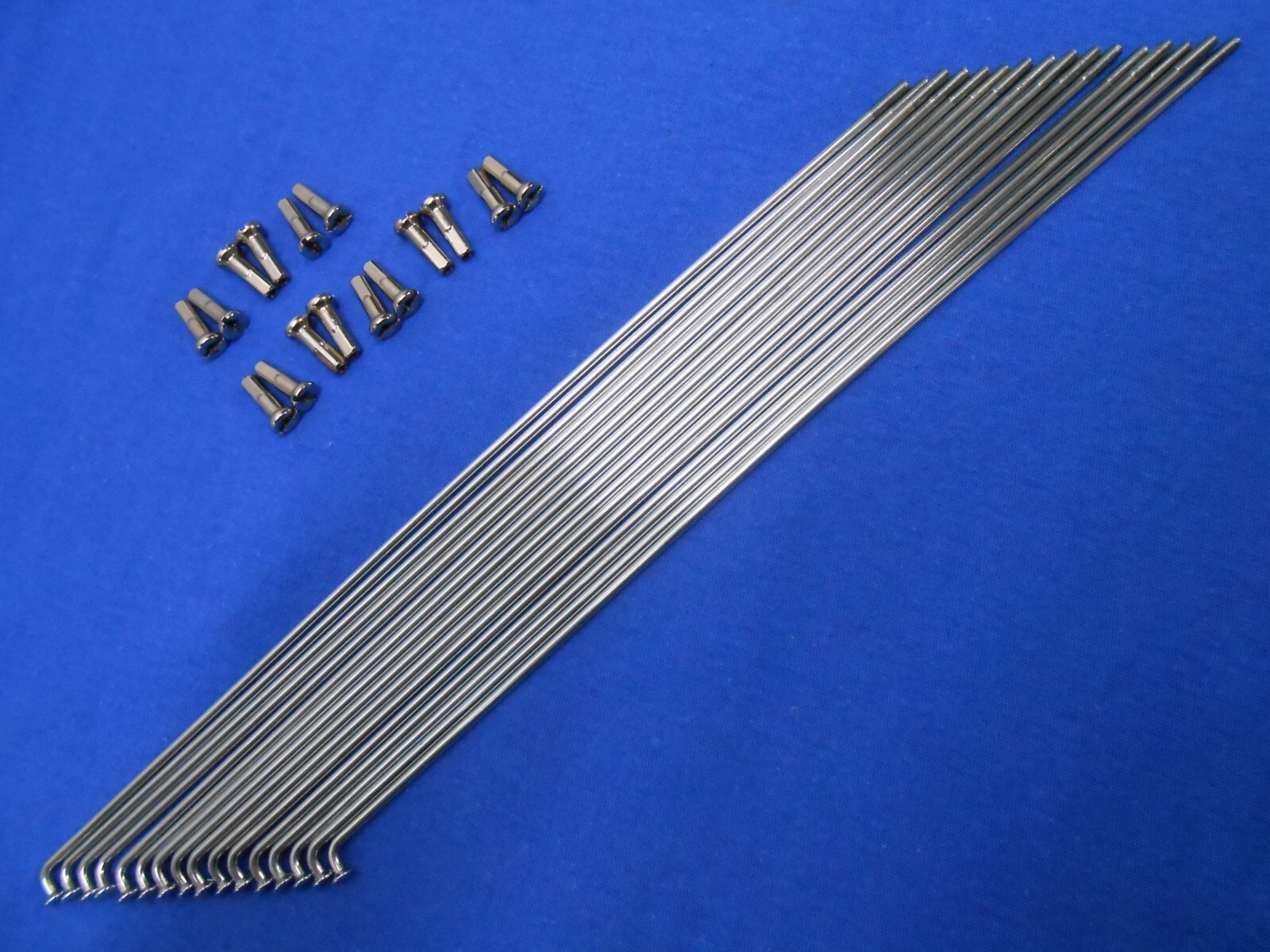 260mm Long 16 Silver Steel Spokes 12g (2.55mm) with Silver brass nipples StaTru
