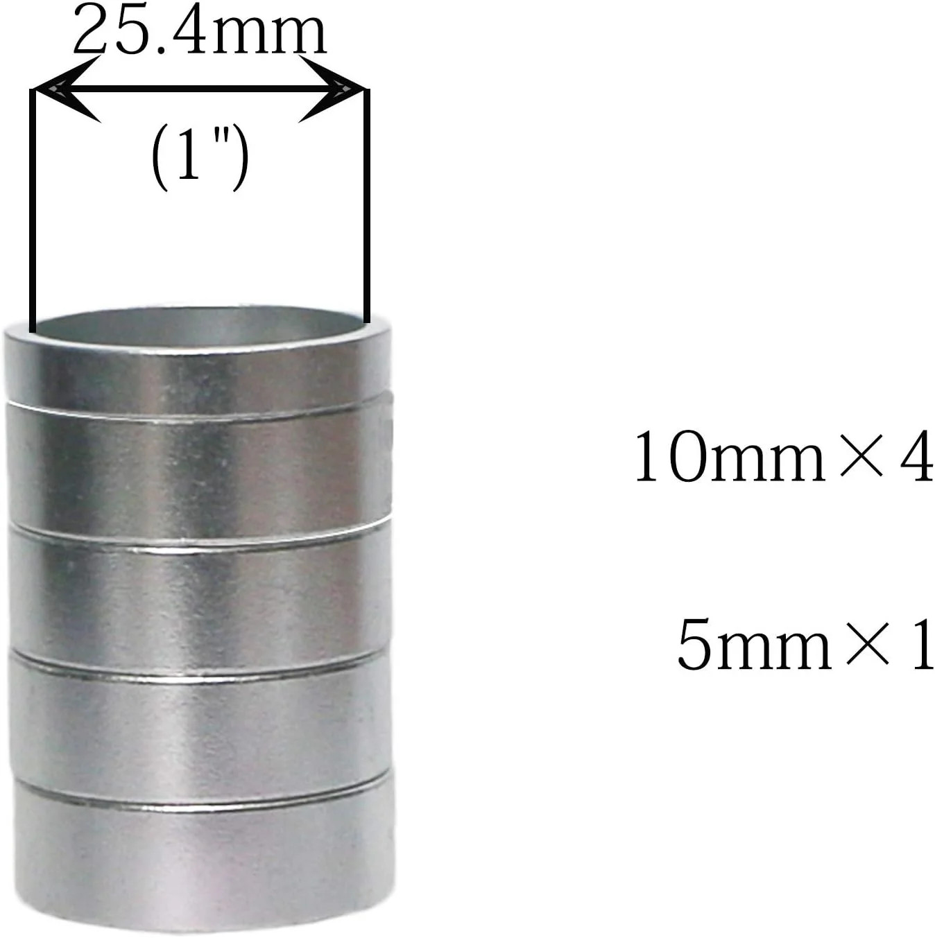 1 Inch Headset Spacer 5PCS 25.4 Fork Tube Handlebar Stem Spacer Black Silver 2 C