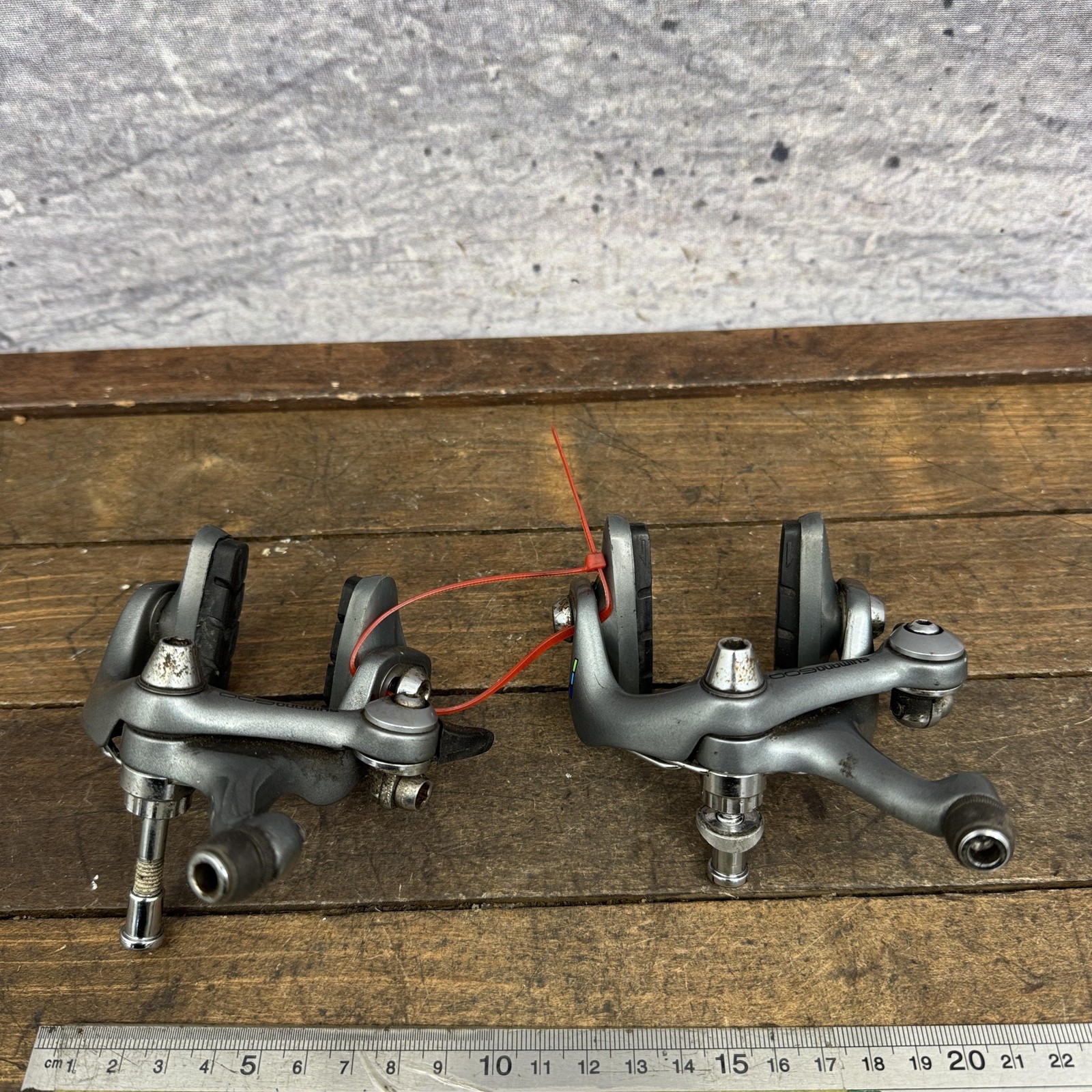 Vintage Shimano 600 BR-6400 Caliper Brake Set Gray Road F/R Japan Single Pivot