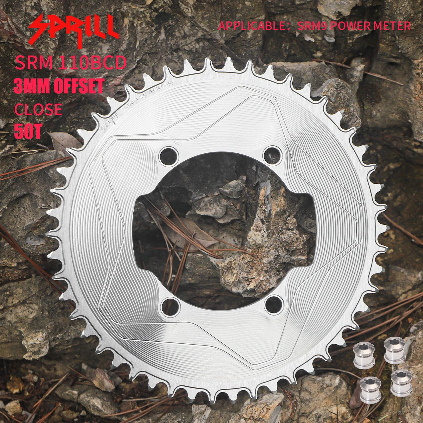 For SRM 9 Power Meter 3mm Offset Chainrings 110BCD FOR TT TRIATHLON Aero 56T-54T