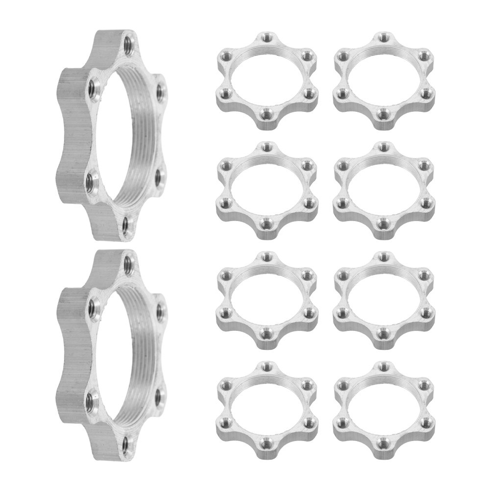 10Pcs Bike Disc Brake Hub Adapter Silver Aluminum Alloy Rear Brake Rotor Base