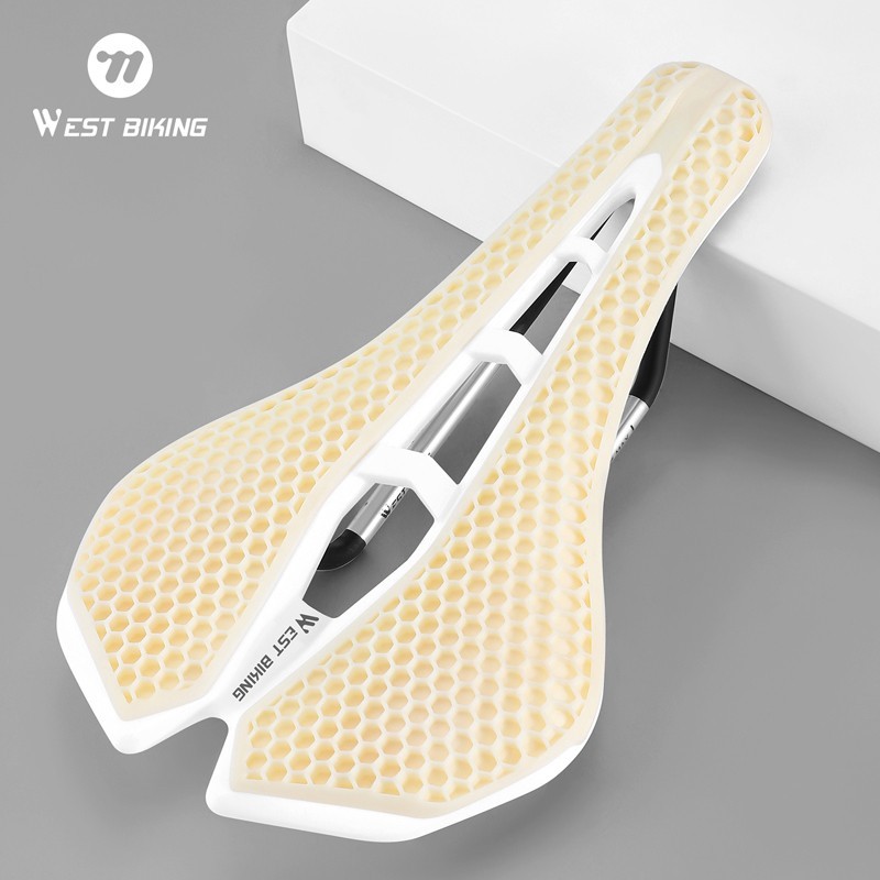 WEST BIKING Bicycle Saddle 3D Honeycomb Hollow Racing Bike Seat Cushion Green