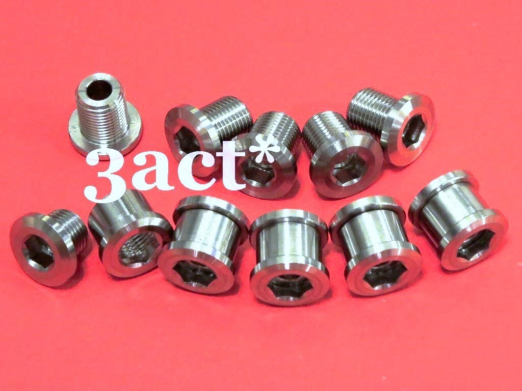 15pcs Titanium / Ti Bolt & Nut (10 Bolts & 5 Nuts) for Triple Crankset Chainring
