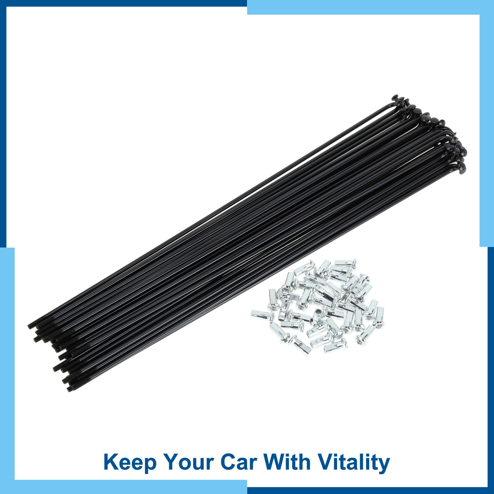 1 Set 12G 245mm Length Bicycle Spokes Nipple Carbon Steel Black Universal New