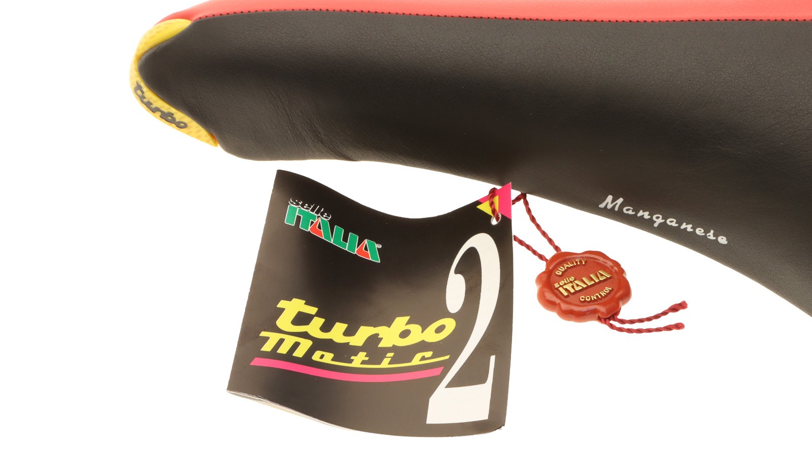 Selle Italia Turbomatic 2 Saddle Manganese Rails 90s Black Red Rare NEW NIB NOS
