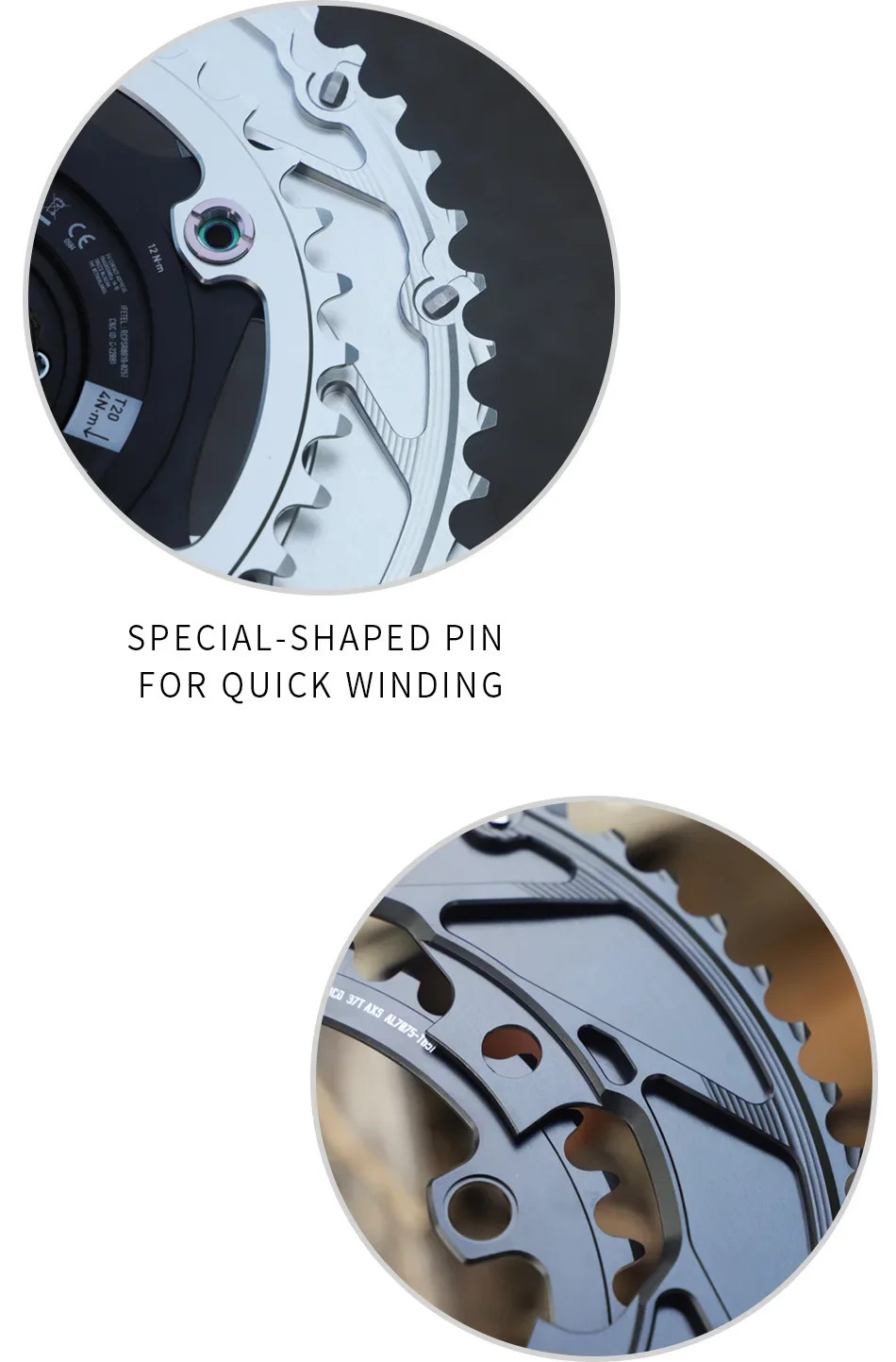 Road/Gravel Bike 107BCD Double Chainring 2X Sprocket 46-33 48-35 50-37 52-39T