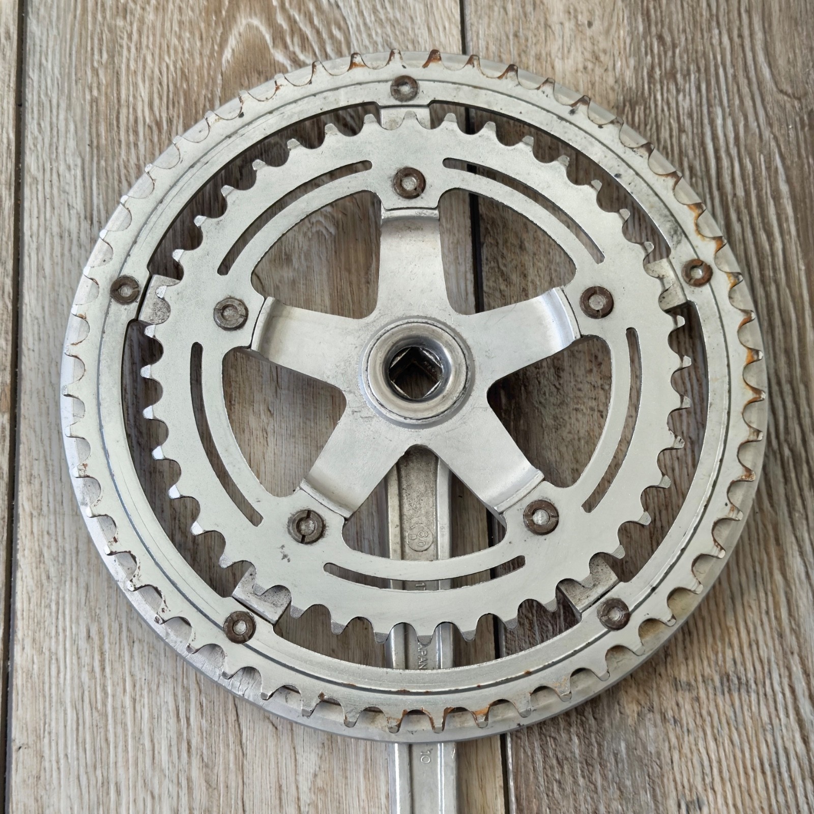 Vintage 1980 SR Silstar 170mm Double Crankset 52/40T Square Taper Read