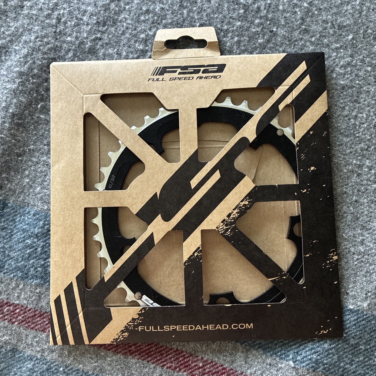 Full Speed Ahead Pro Road Triple Chainring – 42t, 130 BCD, Aluminum, N-10, Black