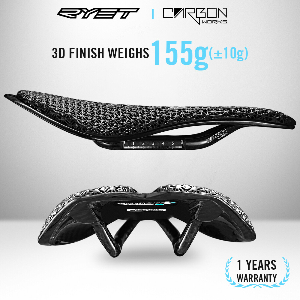 Carbon 3D Printed Bike Saddle 255 x 143 mm EVA Road Mountain Seat Cushion 7x9mm