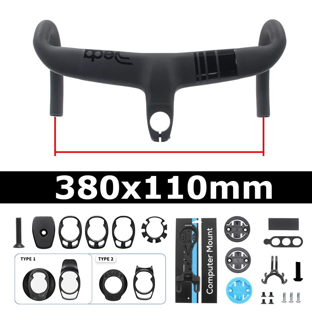 Full Carbon Fiber Cockpit Drop Bar Road Bike Internal Cable Integrated Handlebar