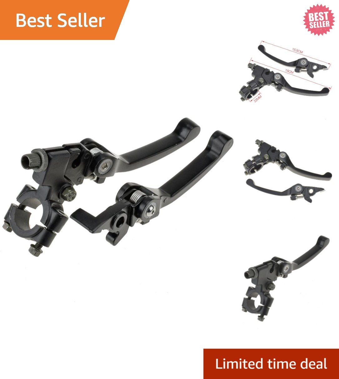 22mm Ambidextrous Clutch Brake Lever for TTR & SSR Pit Dirt Bikes – Black Chrome