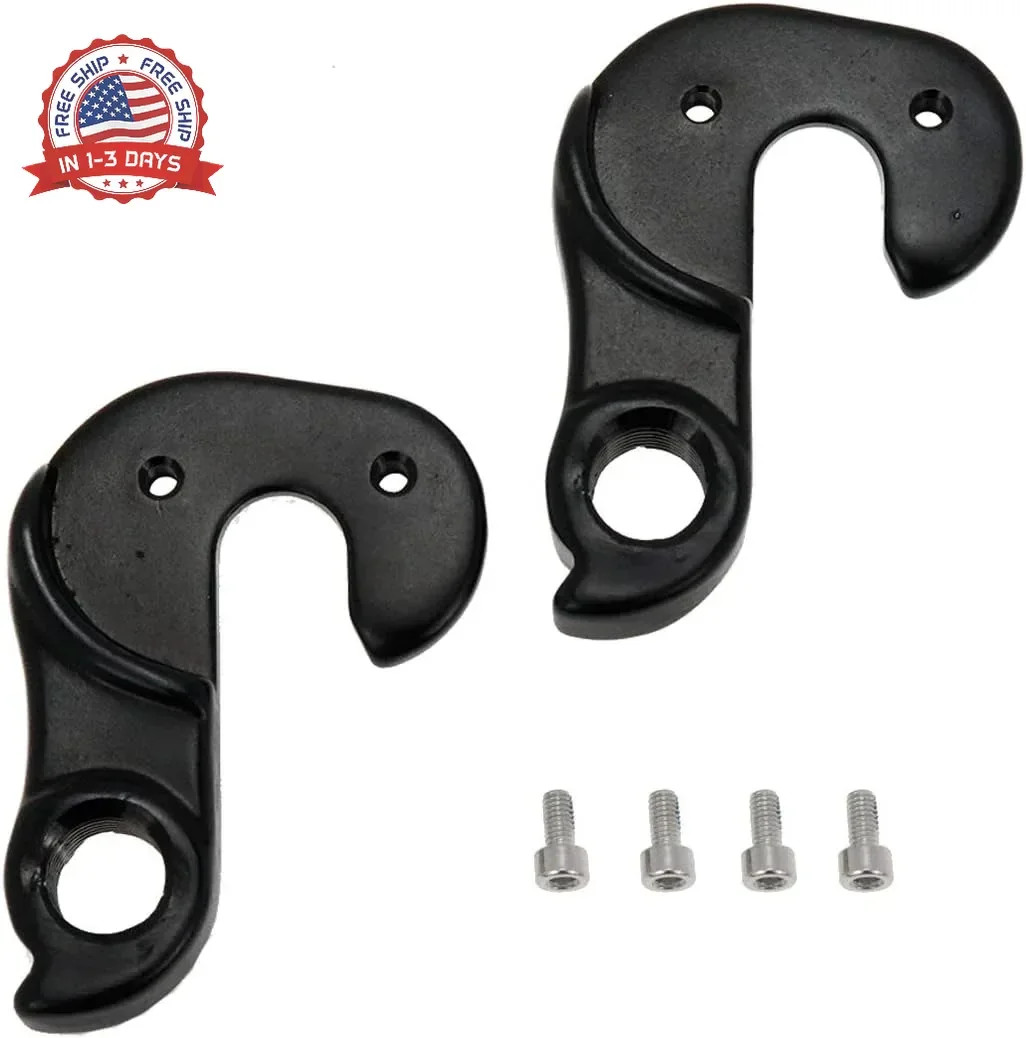2 Pcs Universal Bicycle Bike Derailleur Hanger Frame Gear Tail Hook, Black