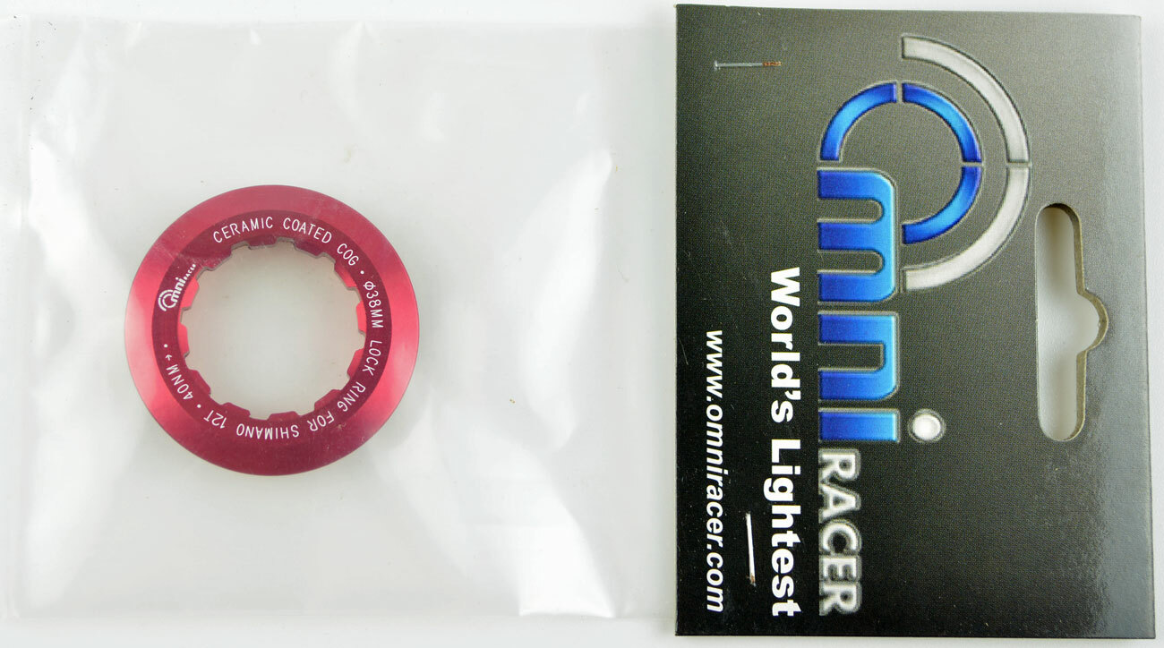 OMNI Racer Worlds Lightest Cassette Lockring Fits Sram, Shimano: 12/13T RED