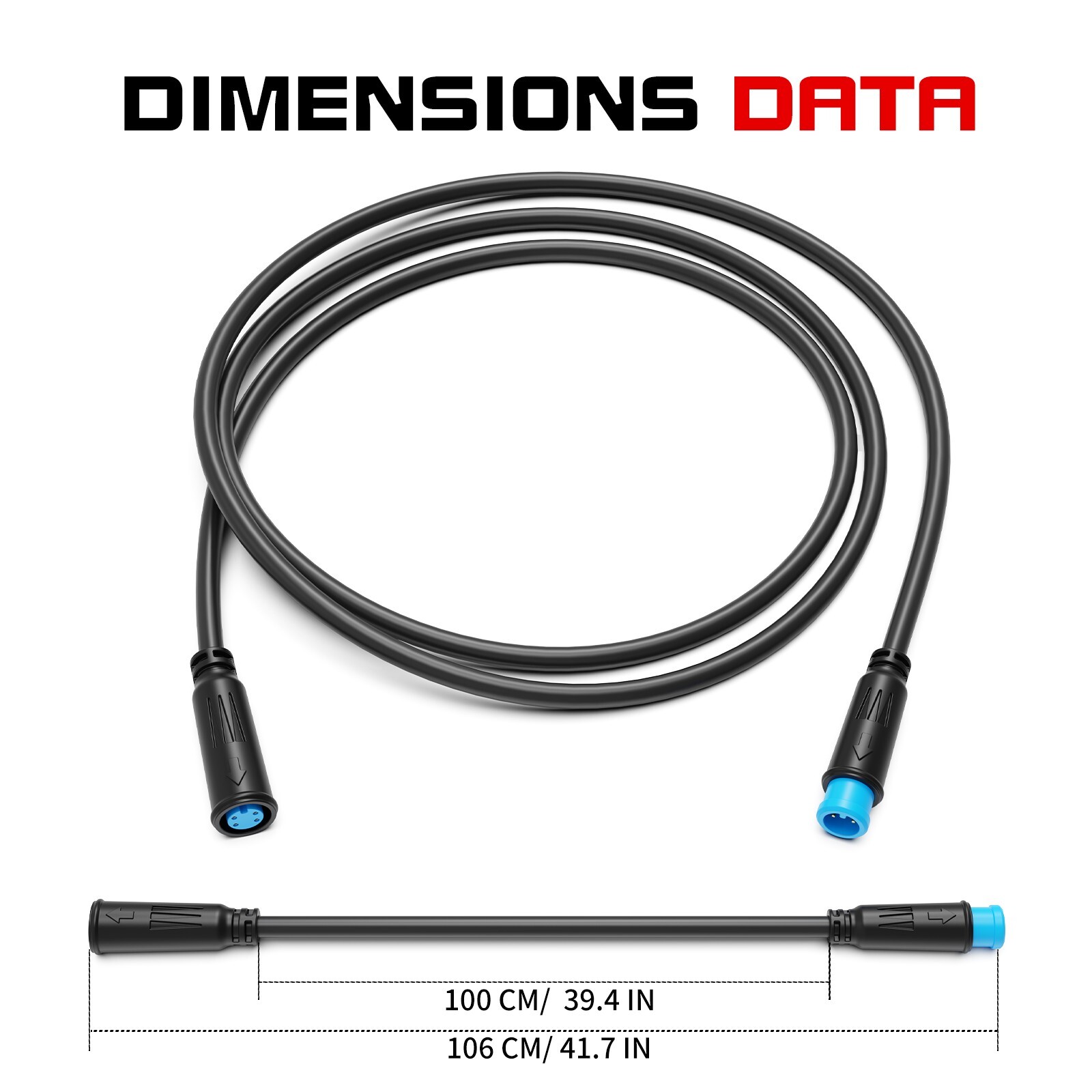 Extension Cable 2/3/4/5Pin Waterproof Plug For Electric Bicycle Connector Cable