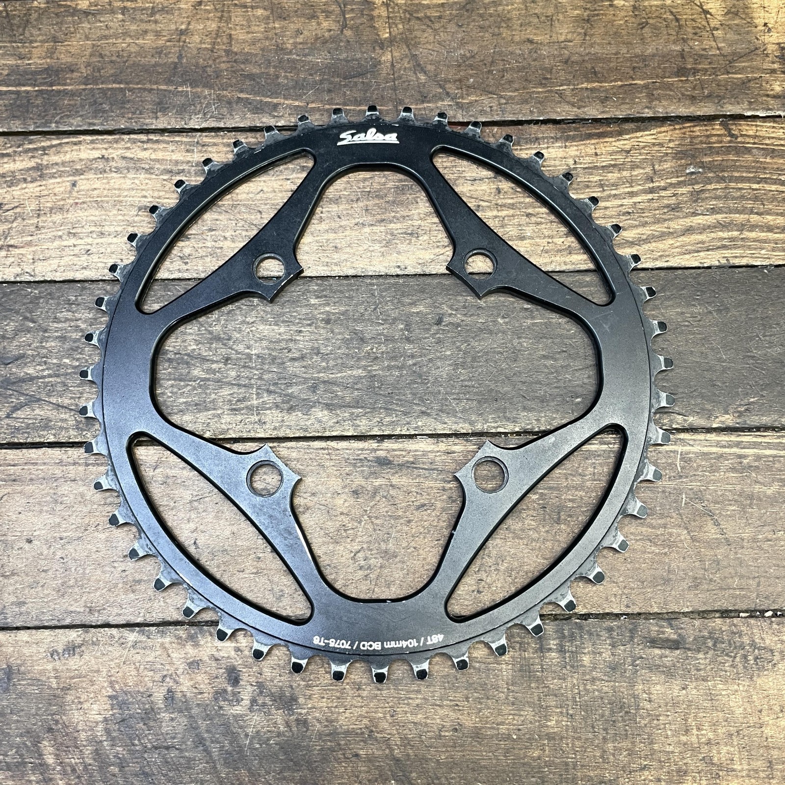 Salsa 48T Chainring 104 BCD 4-Arm Black 7075-T6 Aluminum MTB Bike 48 Tooth