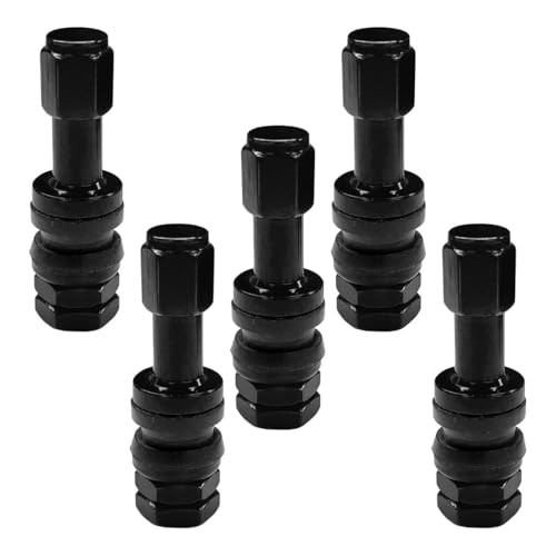TR43E Metal Clamp-in Tire Valve Stems, Tubeless Aluminum Alloy Car Tire Black